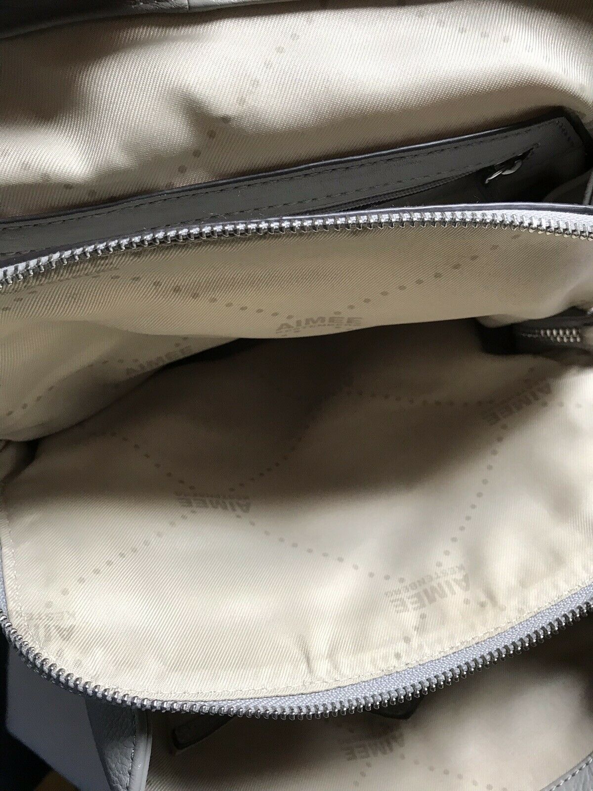 Aimee Kestenberg Grey Flap Bag With Silver Metal Hardware