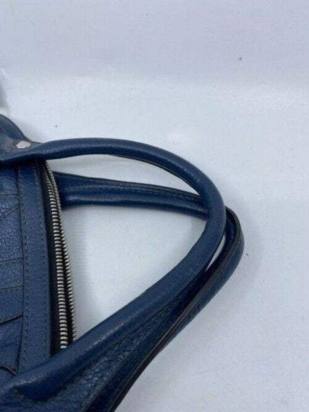 oryany in need of tlc blue leather tote
