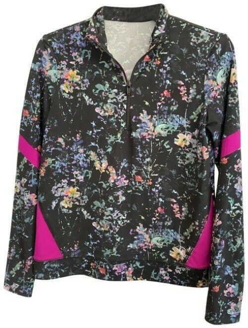 nicole miller black teal new ls rashguard msrp activewear