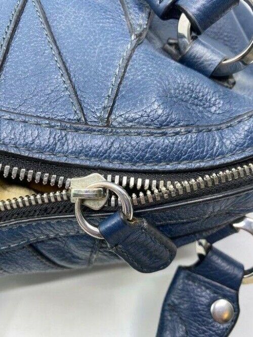 oryany in need of tlc blue leather tote