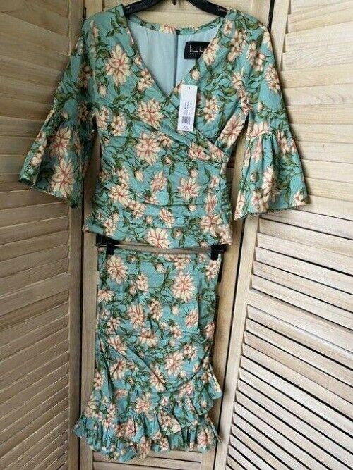nicole miller multicolor w w skirt floral set msrp small blouse