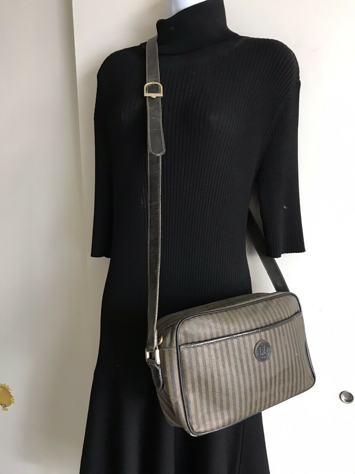 FENDI Vintage Canvas Crossbody Bag Needs TLC