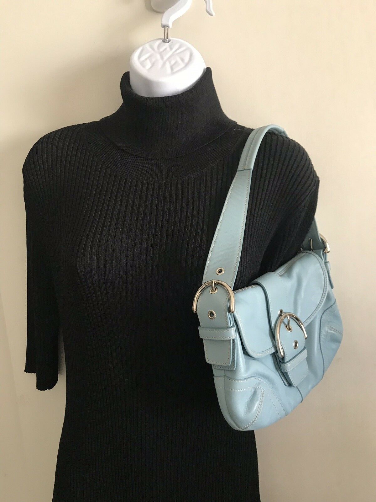 COACH Blue Leather Hangbag