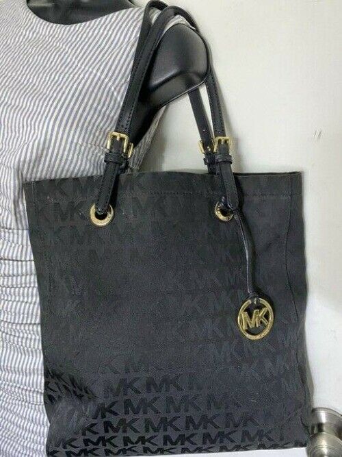 michael kors bag xl msrp black jacquard fabric tote