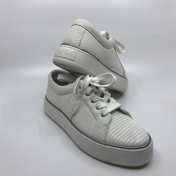 MAX MARA White Python  Leather Sneakers Sz 6.5