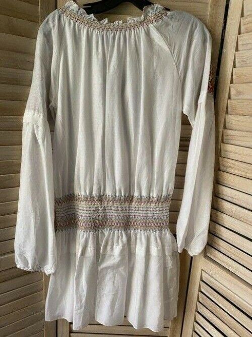 Nicole Miller white new embroidery msrp short formal dress
