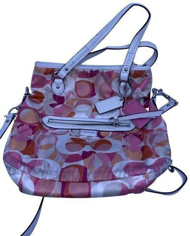 Coach Multi Purpose Pink Fabric Cross Body Bag