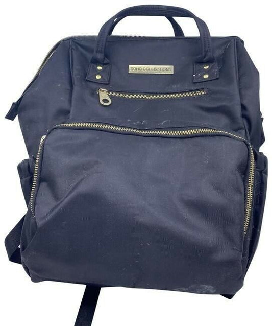 Multi Pocket Black Fabric Backpack