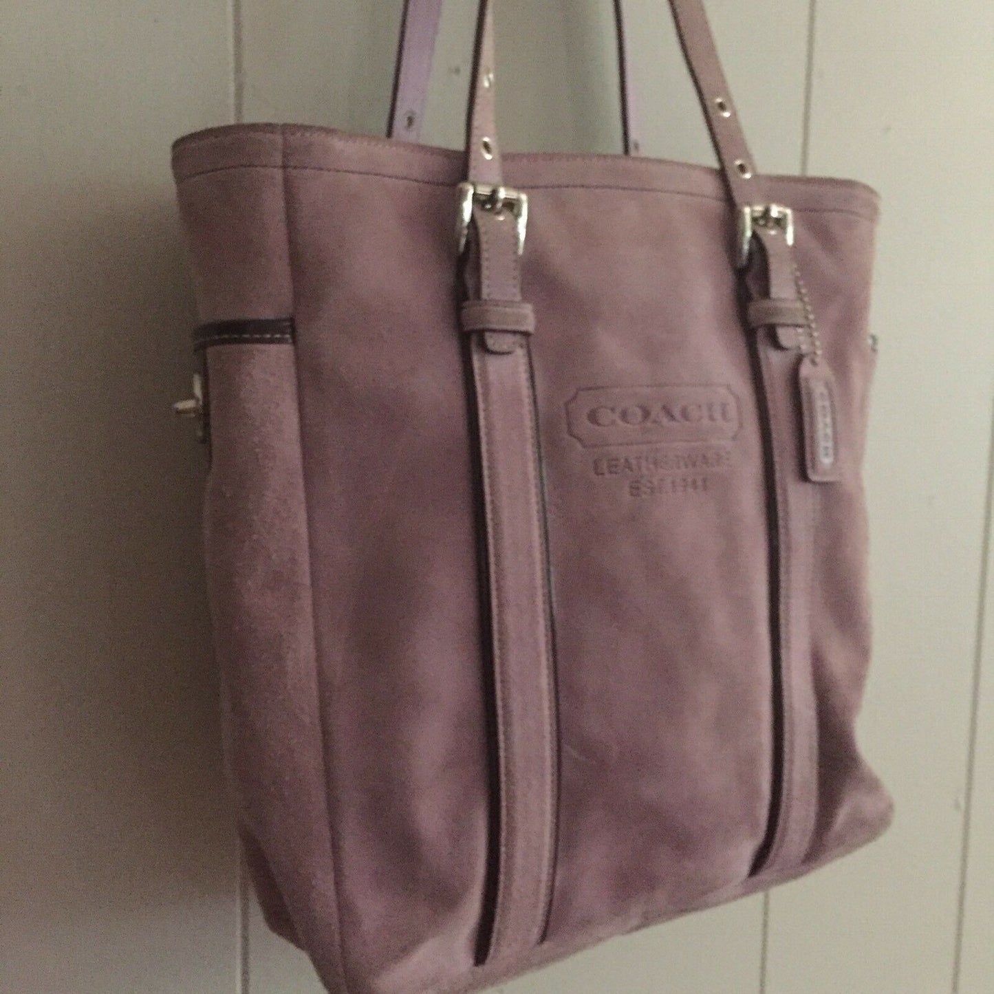 COACH Lavander Suede Tote Bag