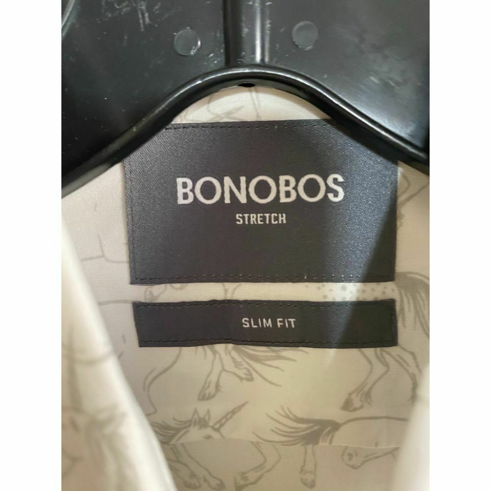 BONOBOS Gray White Printed Long Sleeve Button Down Shirt Size M
