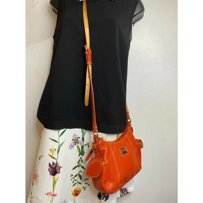 dooney and bourke orange leather cross body bag