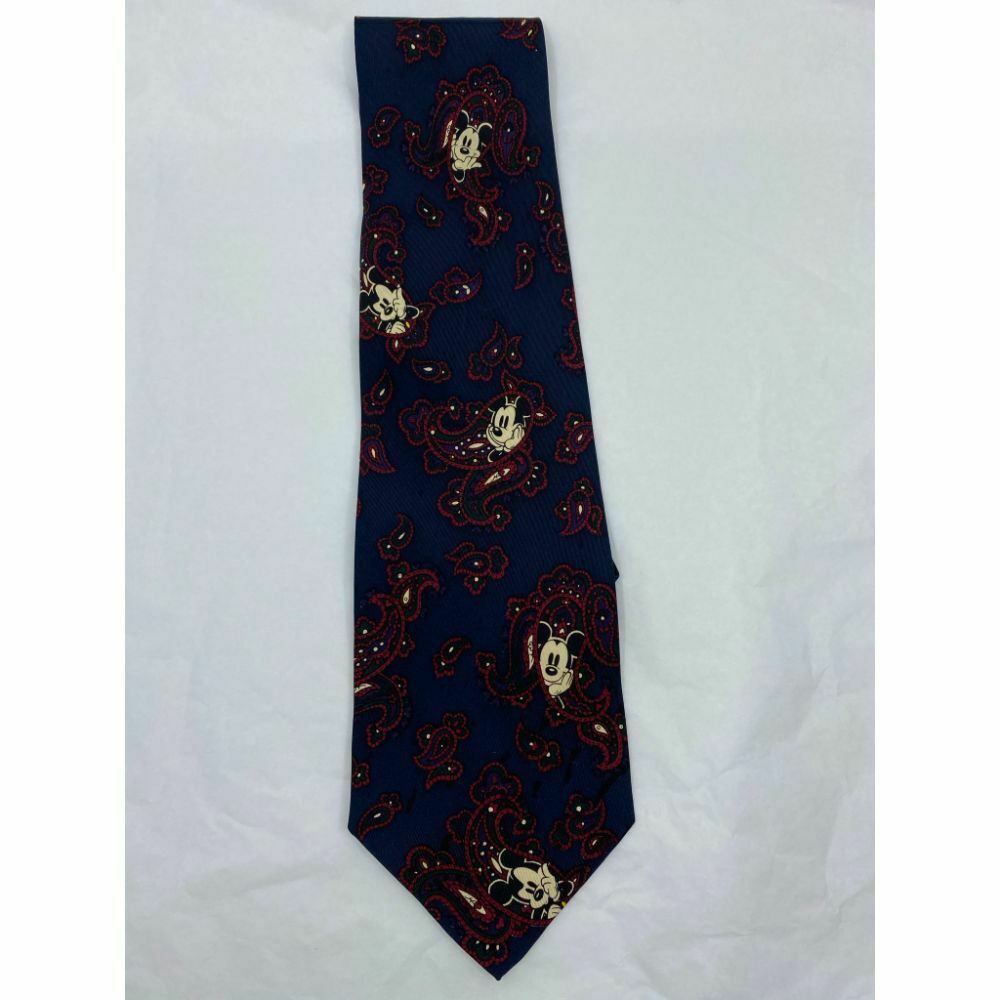 New! MICKEY MOUSE Disney Neck Tie Blue Black Red 100% Silk Handmade