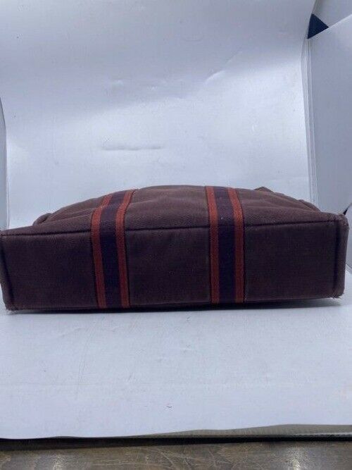 Hermes Toile Fourre Tout Mm Burgundy Fabric Tote
