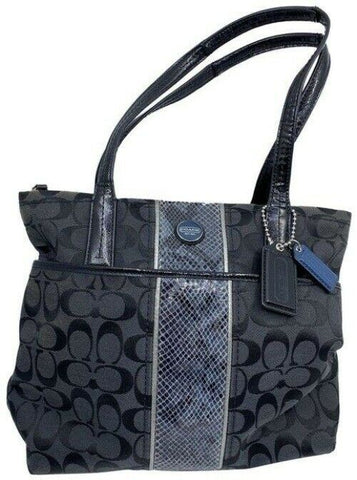 coach large black fabric shoulder bag