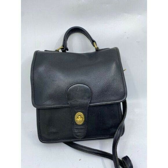 Coach Vintage Flap Closure Black Crossbody Bag