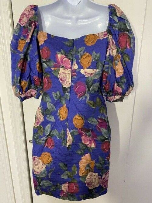 nicole miller blue multicolor new ruched floral msrp