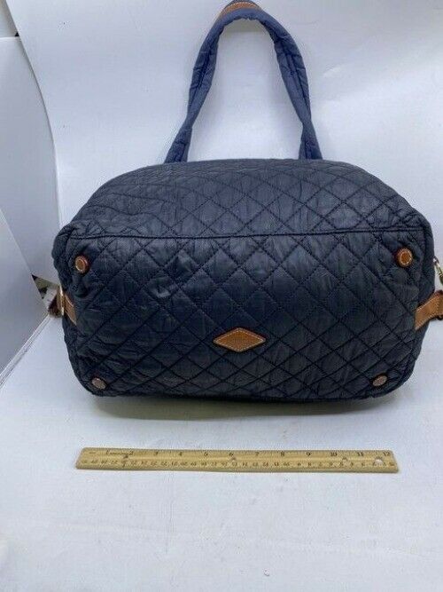 Mz Wallace Sutton Blue Black Fabric Cross Body Bag