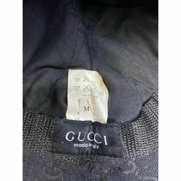 Gucci Black Green Red All Over Signature Hat Made in Italy