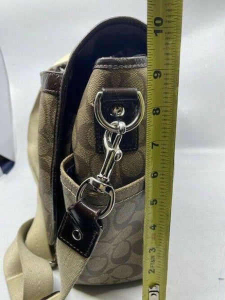 coach tote msrp tan brown coated canvas messenger bag