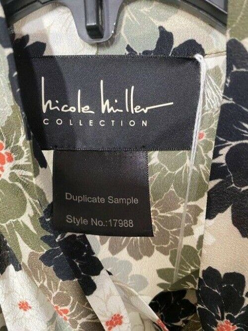 nicole miller multicolor new ls floral msrp sample small blouse