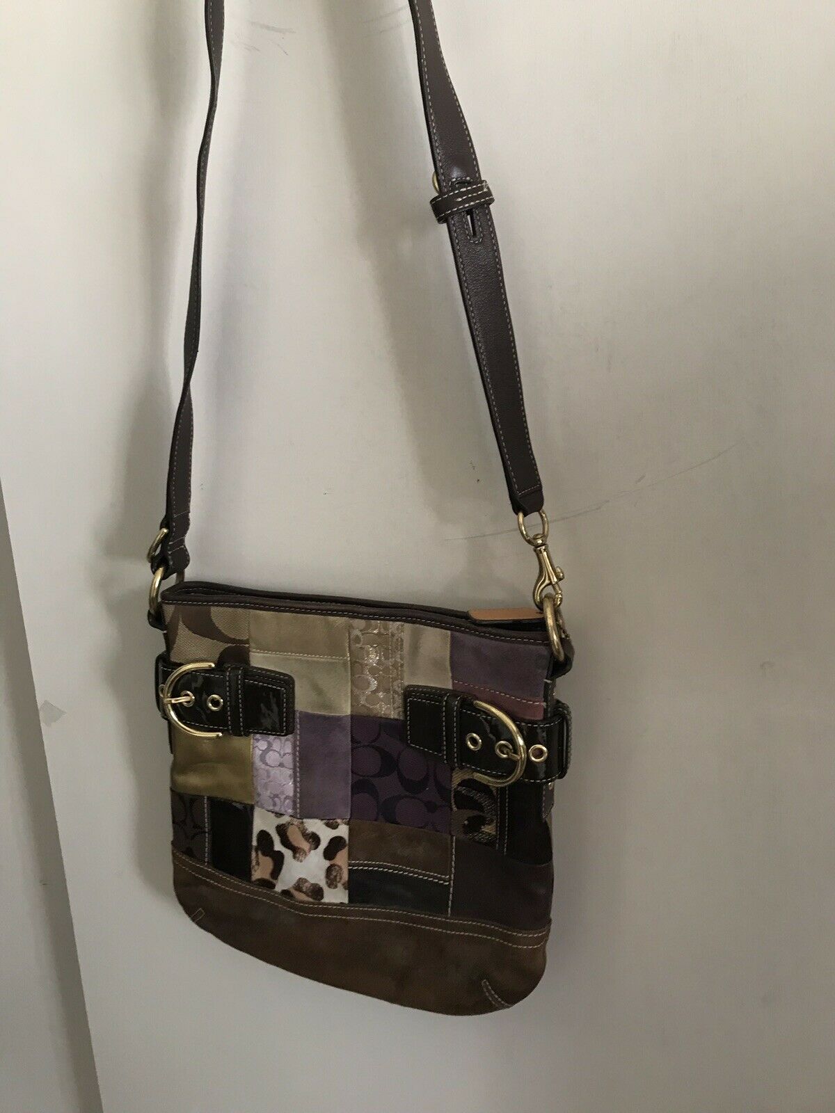 COACH Multi-fabric Patch Work Shoulder Bag