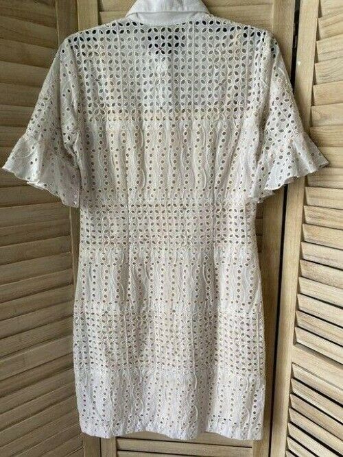 Nicole Miller white collared eyelet msrp