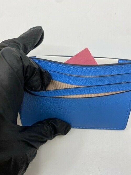 kate spade blue slim leather cardholder wallet