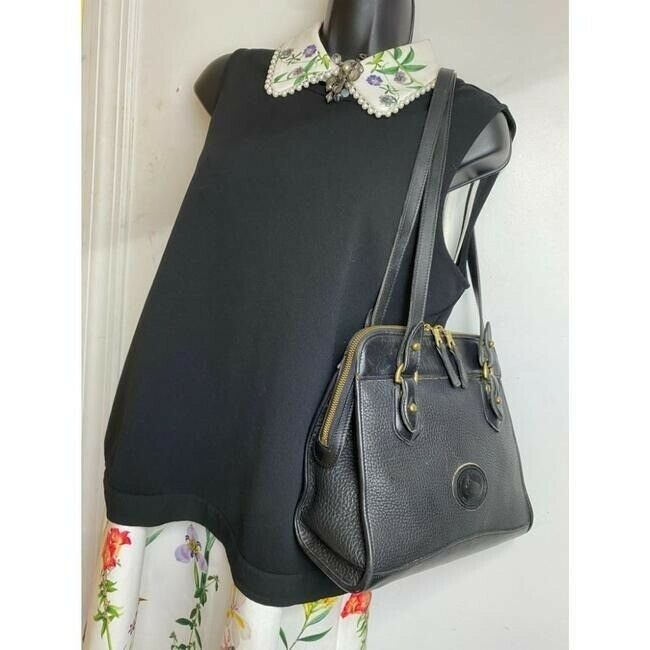 dooney and bourke vintage black leather shoulder bag
