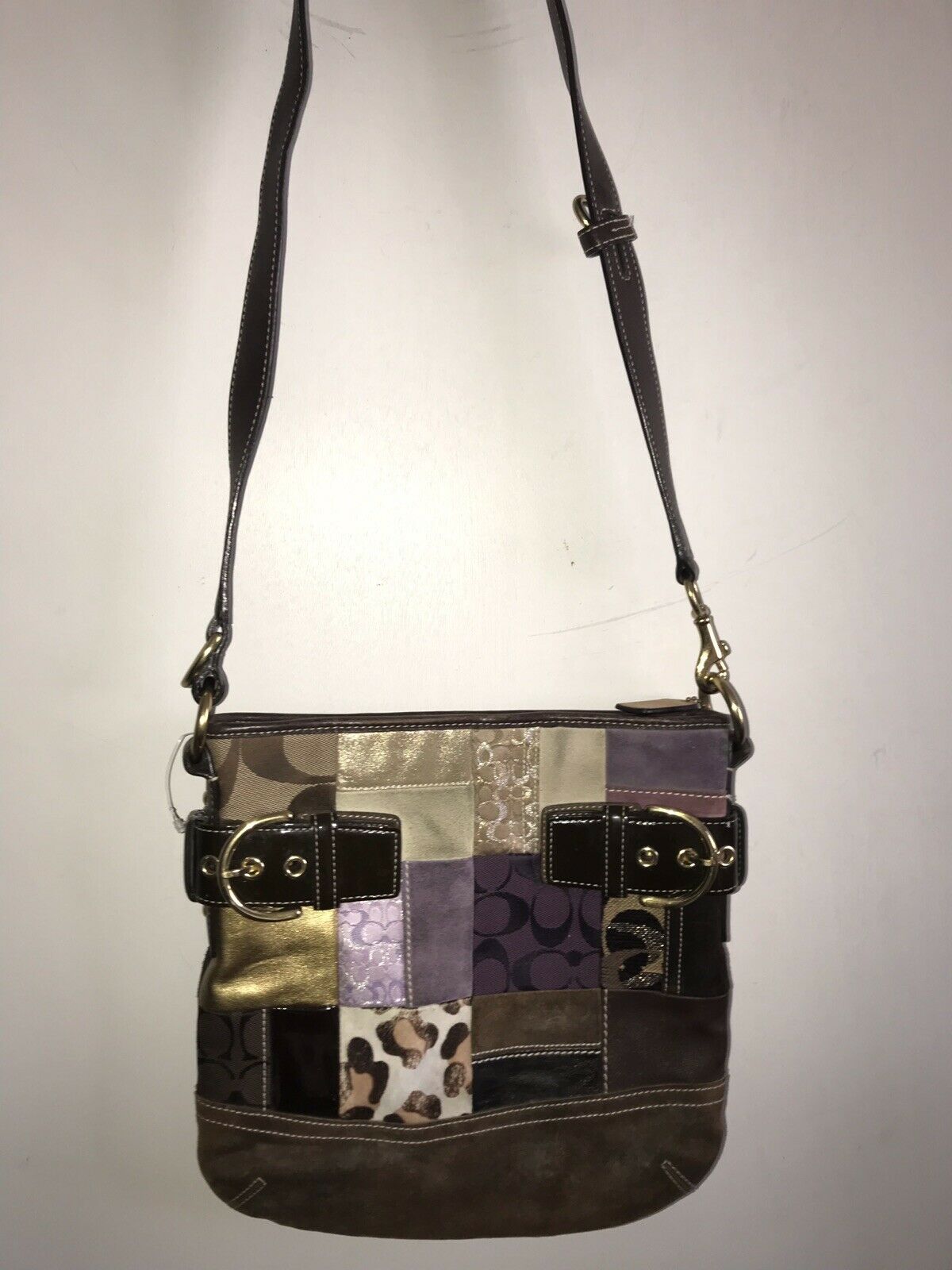 COACH Multi-fabric Patch Work Shoulder Bag