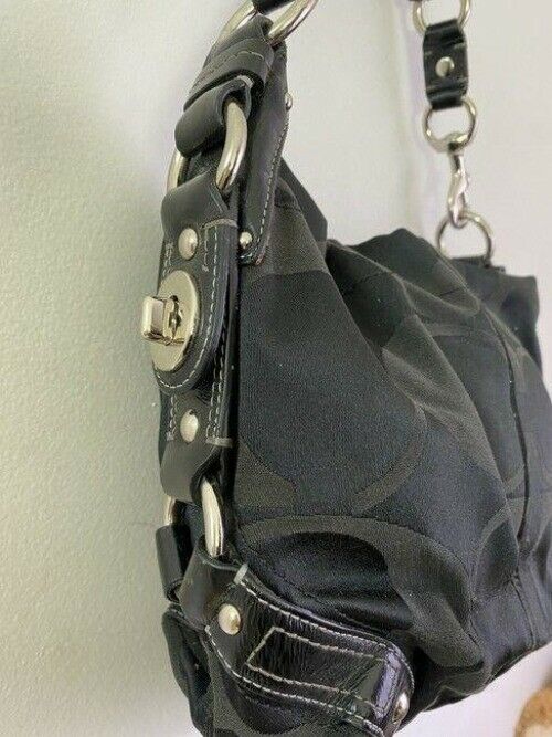 coach bag large black fabric tote