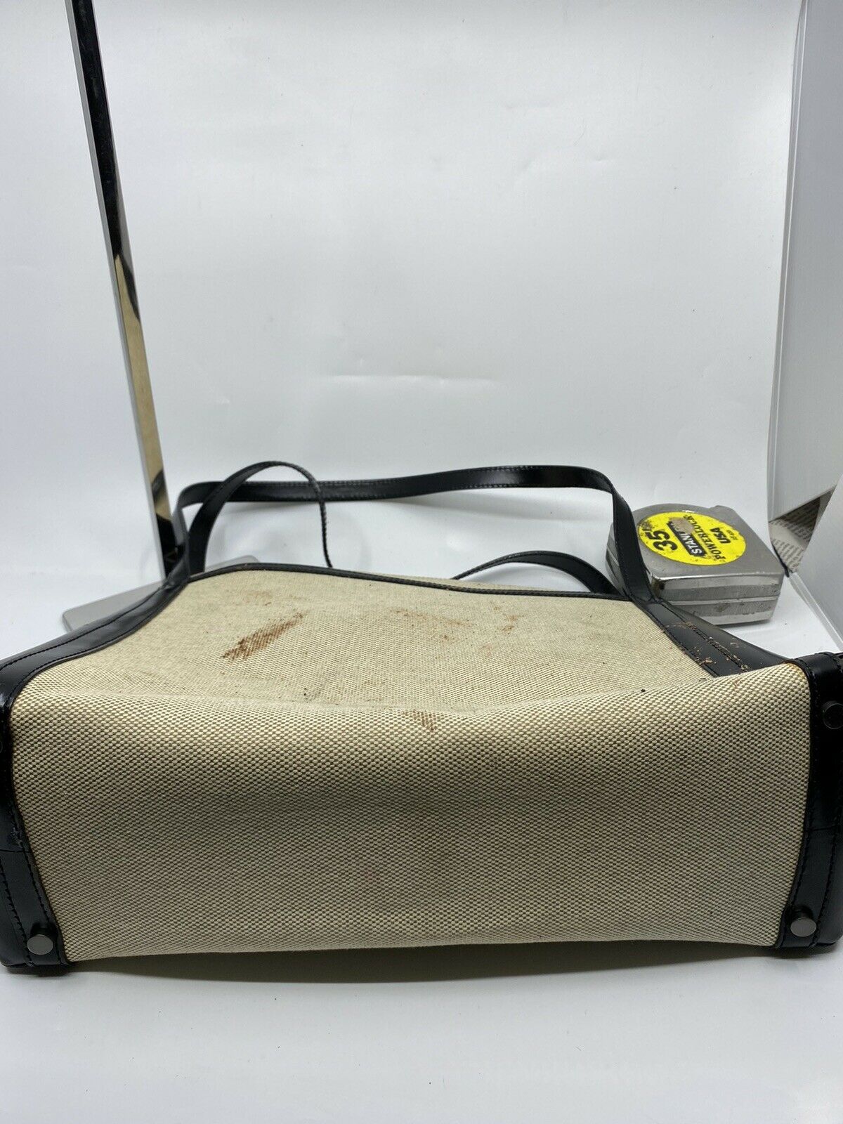 BALLY Vintage/ Khaki Canvas And Lether Handbag