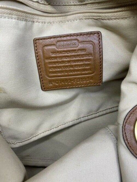 Coach w medium handbag w strap classic caramel brown leather shoulder bag