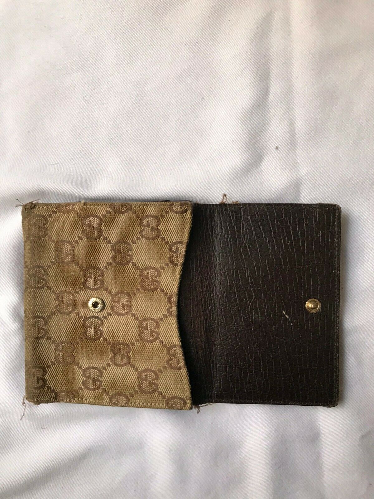 Gucci Beige Horsebit Vintage Web Gg Canvas Wallet