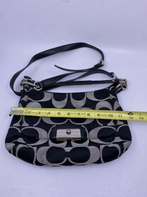 coach black white cross body bag