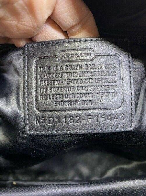 coach medium material black fabric shoulder bag