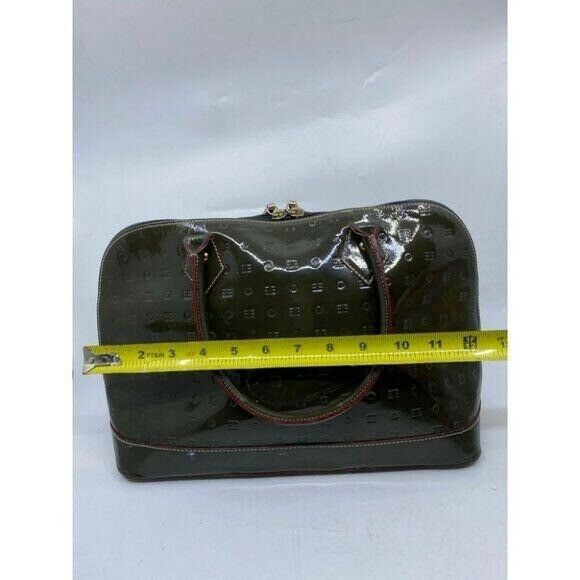 Arcadia Olive Patent Leather Handbag