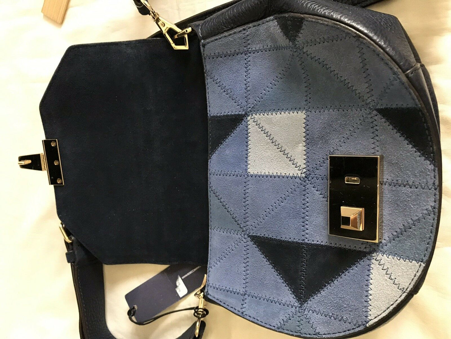 New W/ Tags!! REBECCA MINKOFF Suede Patches Crossbody bag