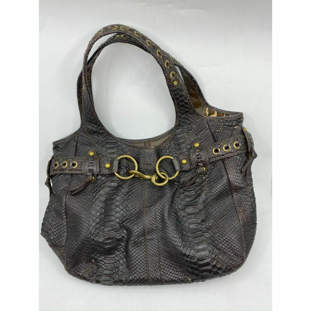 COACH XL Rare Python Print Leather Shoulder Bag