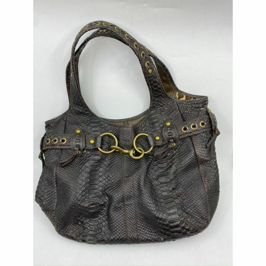 COACH XL Rare Python Print Leather Shoulder Bag