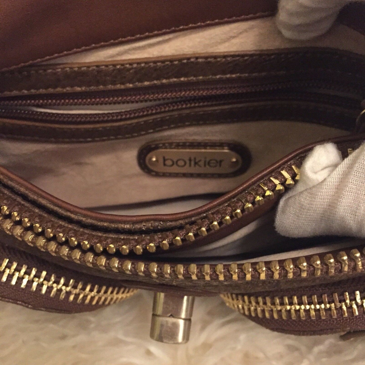 BOTKIER Mini Brown W/ Bronze Shimmer Clutch/ Mini Purse