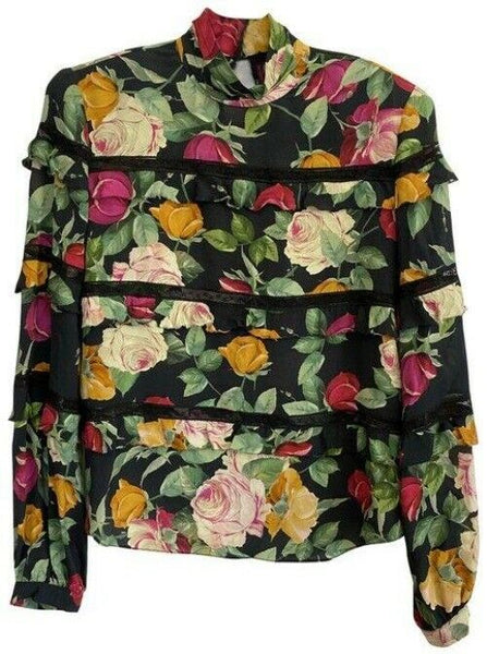 nicole miller multicolor new floral msrp blouse