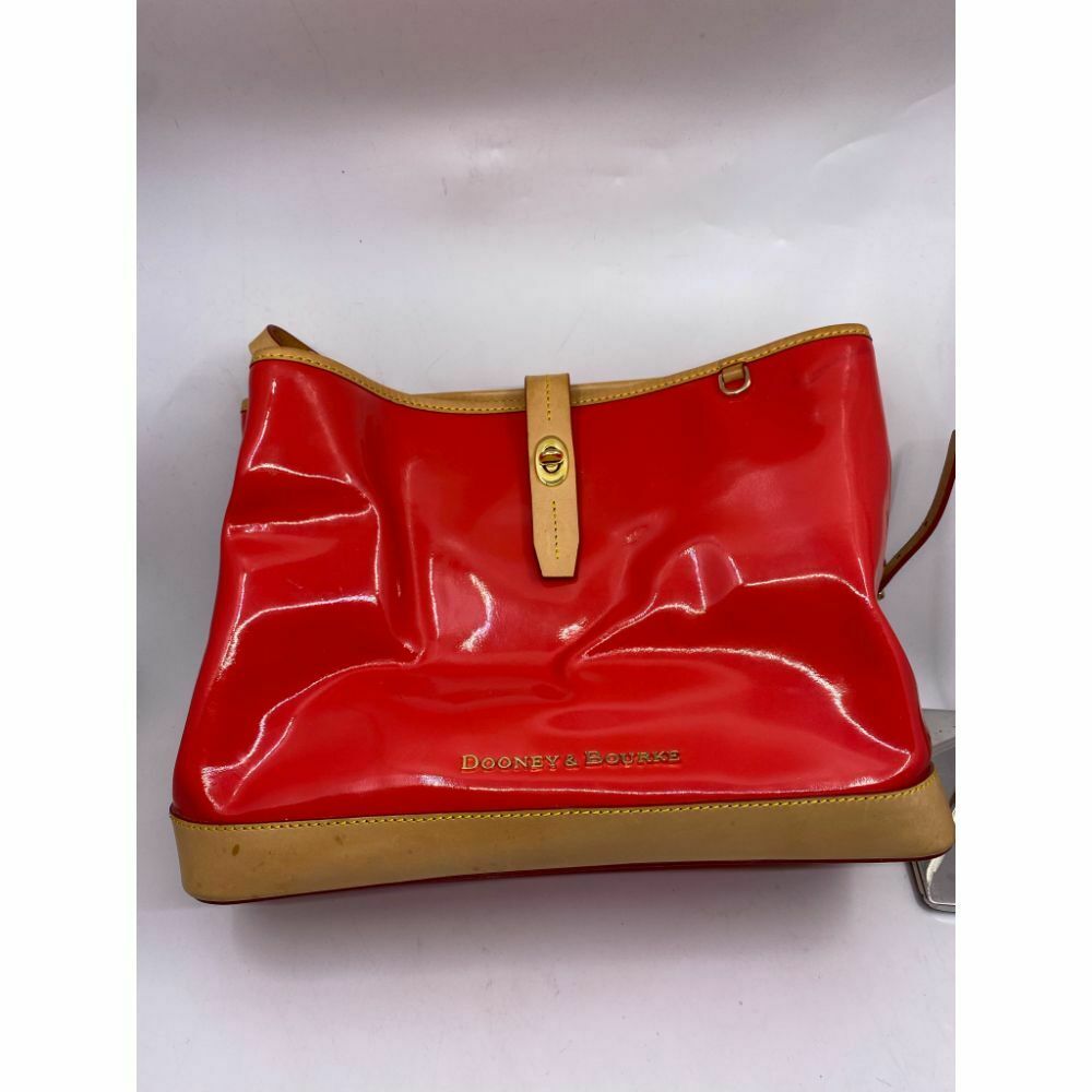 DOONEY & BOURKE Red Tan Large Patent Leather Tote Bag