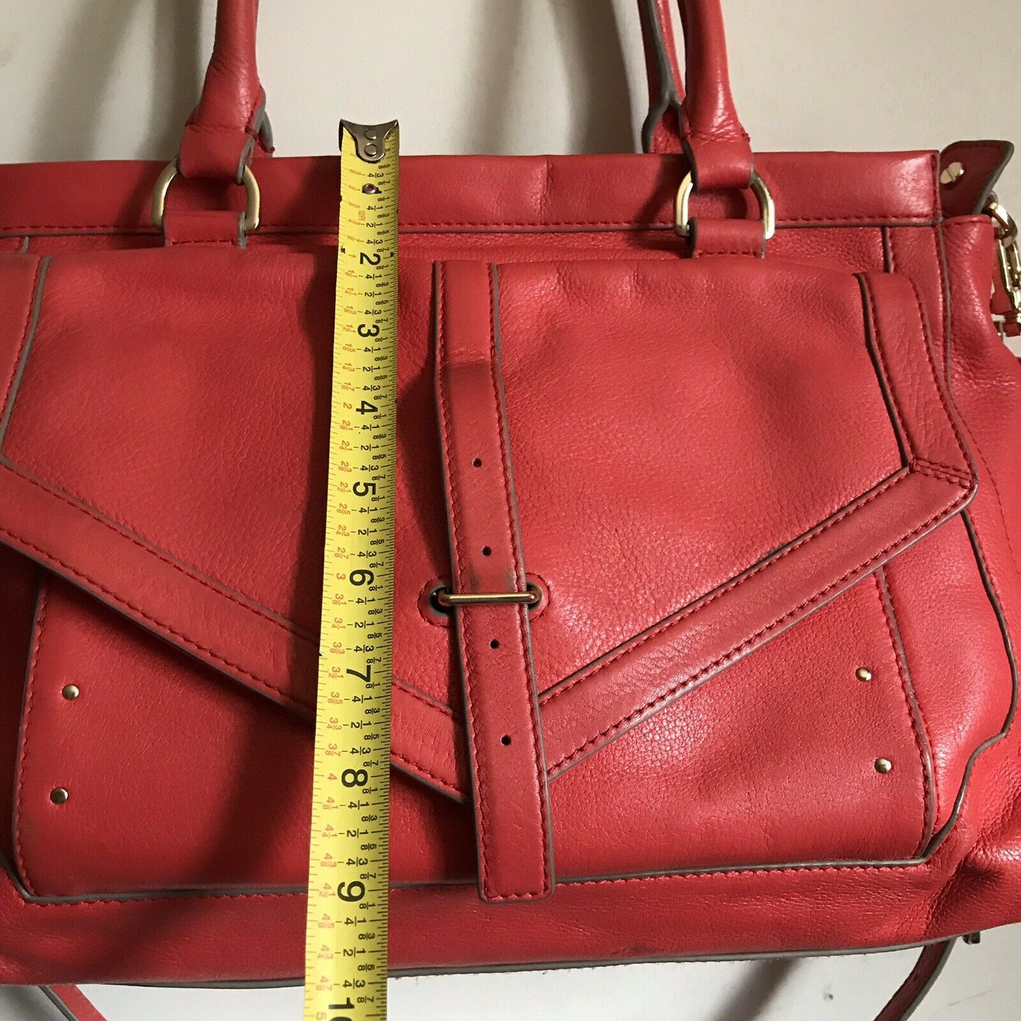 TORY BURCH Orange Leather Handbag W/ Crossbody Strap Msrp $490