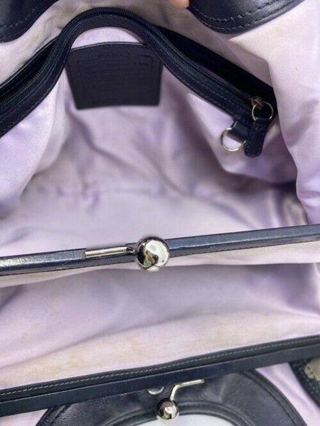 Coach Shoulder Bag Medium Msrp Beige Black Jacquard Fabric Tote