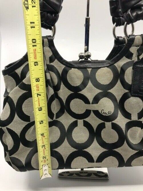 Coach Triple Compartment Style Large Blackgray Fabric Tote