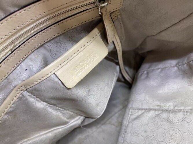 michael kors bag all over logo grey silver leather tote