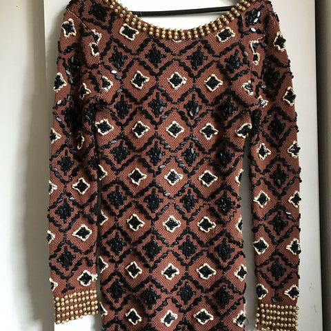 OPENING CEREMONY Beaded Linen Dress Medium