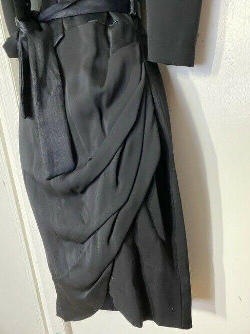 nicole miller black w new wrap around puff sleeves msrp