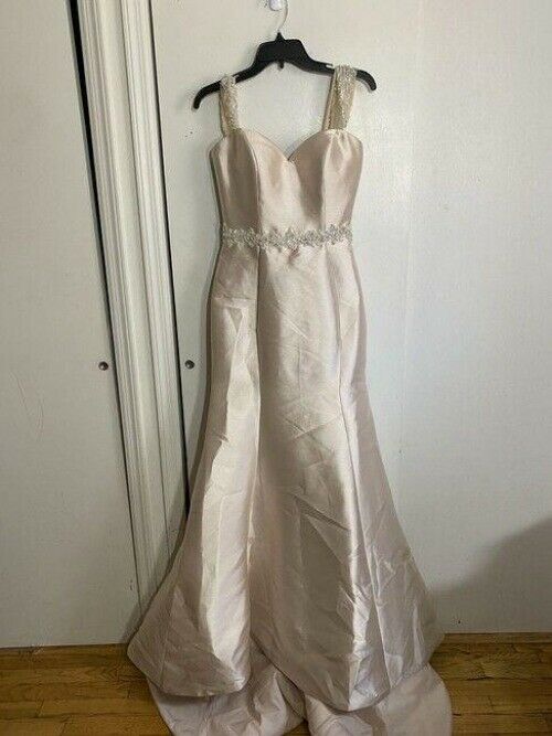 Unbranded Champagne W Gown W Beads Long Cocktail Dress