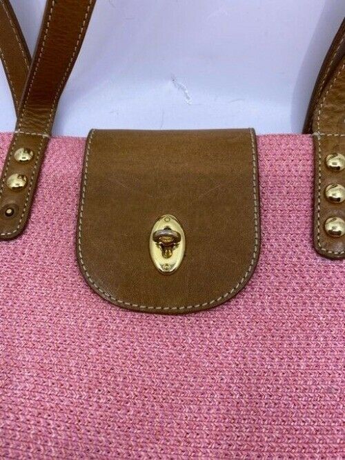 Eric Javits Shopper Pinkgreen Weave Shoulder Bag